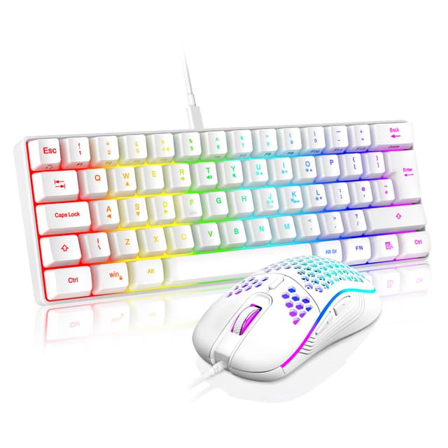 RedThunder 60% RGB Gaming Keyboard and Mouse Combo,UK Lay...
