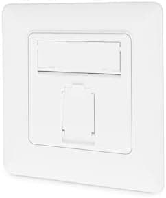 DIGITUS LSA junction box Cat-6A - 1 port RJ45 - Flush-mounted or surface-mounted network socket - Four-sided feed - Design-compatible - 10 Gbps - Shielded - PoE-compatible - White RAL9003