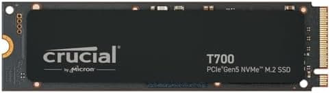 Crucial T700 1TB SSD PCIe Gen5 NVMe M.2 Internal Gaming SSD, Up to 11,700MB/s, Microsoft DirectStorage, PCIe 4.0 Backwards Compatible, Solid State Drive - CT1000T700SSD3