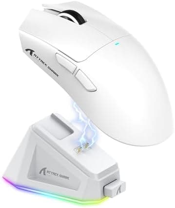 ATTACK SHARK X11 Gaming Mouse with Magnetic Charging Dock, PixArt PAW3311 Gaming Sensor, BT/2.4G Wireless/Wired Gaming Mouse, 22000 DPI, Office Mice Gamer Mice for Win11/Xbox/PS/Mac (White)