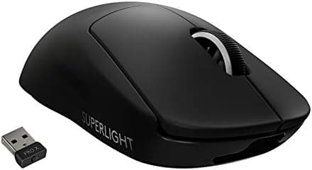 Logitech G PRO X SUPERLIGHT Wireless Gaming Mouse, made for esports HERO 25K Sensor, Ultra Lightweight 63g, Programmable Buttons, Up to 70h Battery Life, ZERO-ADDITIVE PTFE FEET, PC/Mac - Black