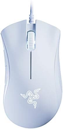 Razer DeathAdder Essential Gaming Mouse: 6400 DPI Optical Sensor - 5 Programmable Buttons - Mechanical Switches - Rubber Side Grips - Mercury White