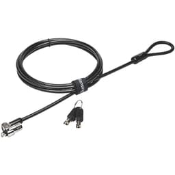 Kensington K65020EU - Microsaver 2.0 Padlock with Key for Laptop with Cable Made of Steel and Carbon, 10 mm Heavy Duty Head and T-Bar Technology on the Lock, 1.8 m Length, Gray