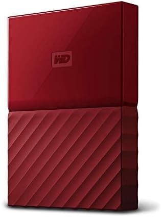 WD My Passport 2 TB Portable Hard Drive and Auto Backup Software for PC, Xbox One and PlayStation 4 - Red