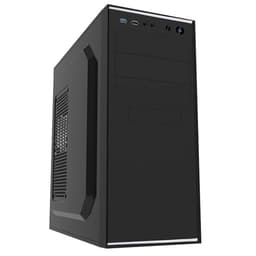 CiT Jet Stream Office PC Case with 500W Power Supply – ATX, Micro-ATX & Mini-ITX Support - 2x USB 3.0, 2x USB 2.0-80mm Fan Pre-Installed - Mid-Tower Business Computer Case | Black & Silver