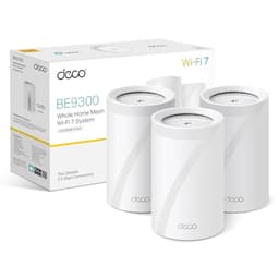 TP-Link Deco BE9300(3-pack) WiFi 7 BE9300Mbps Whole Home Mesh WiFi System, 2.5Gbps Ports, VPN Supported, Router & Extender Booster, AI-Driven Mesh, 6 GHz Band, Homeshield, Alexa & Google