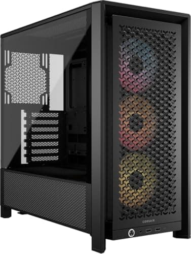 CORSAIR FRAME 4000D RS ARGB Modular Mid-Tower ATX PC Case – High Airflow, 3x Pre-Installed RS ARGB Fans, InfiniRail Fan Mounting System, ASUS BTF, MSI Project Zero, Gigabyte Project Stealth – Black
