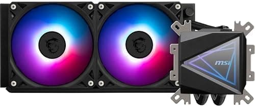 MSI MAG CORELIQUID I240 AIO CPU Liquid Cooler - Enlarged Copper Cold Plate, ARGB Blockhead & LDB Fans, Dual-Chamber Water Block, Split-Flow Radiator, Mystic Light Supported - Intel & AMD Compatible