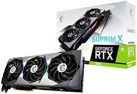 MSI Gaming GeForce RTX 3090 24GB GDRR6X 384-Bit HDMI/DP 1875 MHz Ampere Architecture OC Graphics Card (RTX 3090 Suprim X 24G)