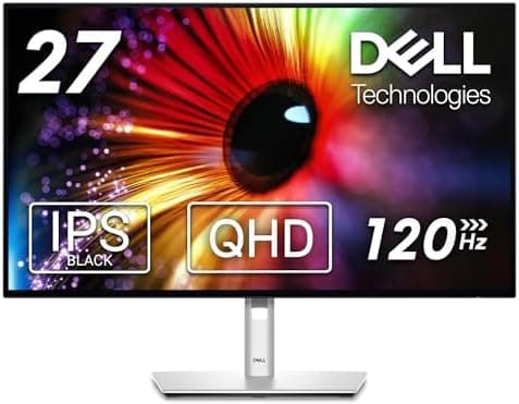 Dell U2724D UltraSharp 27 Inch QHD (2560x1440) Monitor, 120Hz, IPS Black, 5ms, 98% DCI-P3, 2x USB-C, 2x DisplayPort, HDMI, 3x USB, 3 Year Warranty, Silver