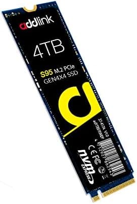 addlink S95 4TB SSD, Game Drive PCIe Gen4 for AI PC Storage Upgrade, Up to 7200 MB/s, M.2 2280 NVMe Internal Solid State Drive - TLC 3D NAND- Compatible with AI PC Gaming