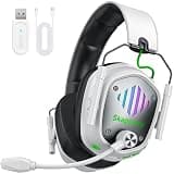Skapendy Wireless Gaming Headset for PS5, PS4, PC, Switch, Mac, 2.4 GHz Wireless & 5.4 Bluetooth Gaming Headphones with Mic ENC Noise Cancel