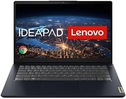 Lenovo Chromebook IdeaPad 3, 14" Full HD Display, MediaTek MT8183, 4GB RAM, 64GB SSD, ARM Mali-G72 MP3 graphics, Chrome OS, QWERTZ, blue, 3 months Premium Care.