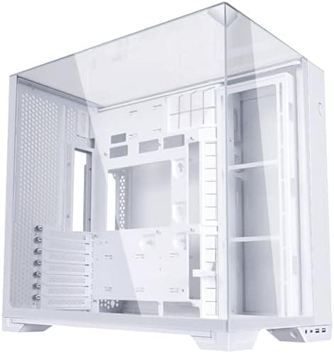 Lian Li O11 Vision Compact ATX Mid-Tower Gaming PC Case - Aluminium & Tempered Glass White PC Case