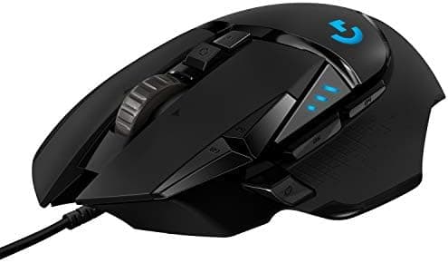 Logitech G502 HERO High Performance Wired Gaming Mouse, HERO 25K Sensor, 25,600 DPI, RGB, Adjustable Weights, 11 Programmable Buttons, On-Board Memory, PC/Mac - Black