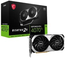 msi Gaming GeForce RTX 4070 Ti 12GB GDRR6X 192-Bit HDMI/DP Nvlink TORX Fan 4.0 Ada Lovelace Architecture Graphics Card (RTX 4070 Ti Ventus 2X 12G OC), Black