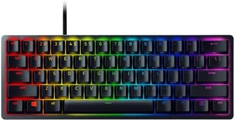 Razer Huntsman Mini (Red Switch) - 60% Compact Gaming Keyboard (Linear Optical-Mechanical Switches, Doubleshot PBT Keycaps, Detachable USB-C Cable) US Layout | Black