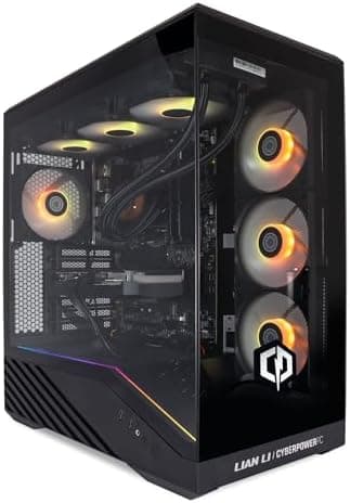 CyberPowerPC Luxe Gaming PC - Intel Core i7 12700KF, AMD RX 9070 XT, 32GB RAM, 1TB NVMe SSD, 750W PSU, Wi-Fi, Windows 11, Liquid Cooling, Ark
