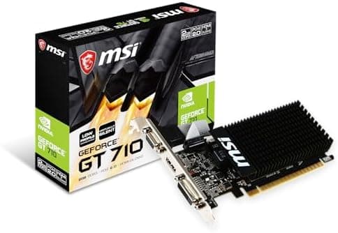 MSI GeForce GT 710 2GD3H LP Graphics Card '2GB DDR3, 954MHz, Low Profile, Low Consumption, VGA, DVI-D, HDMI, HTPC, Silent Passive Fanless Cooling System'