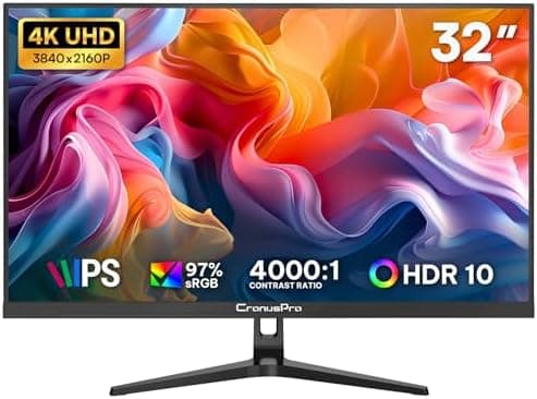 CronusPro 32 Inch 4K UHD Monitor (3840 x 2160) IPS Panel, 4000:1 Contrast