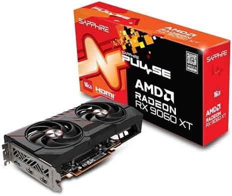 Sapphire 11350-03-20G Pulse AMD Radeon RX 9060 XT Gaming OC Graphics Card with 16GB GDDR6, AMD RDNA 4