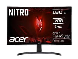 Acer Nitro ED273 S3 Gaming Monitor 27 Inches (69 cm Screen) Full HD, 165 Hz (180 Hz OC), 1 ms (VRB), 1 x HDMI 2.0, 1 x HDMI 1.4, 1 x DP 1.2, AMD FreeSync Premium, Black