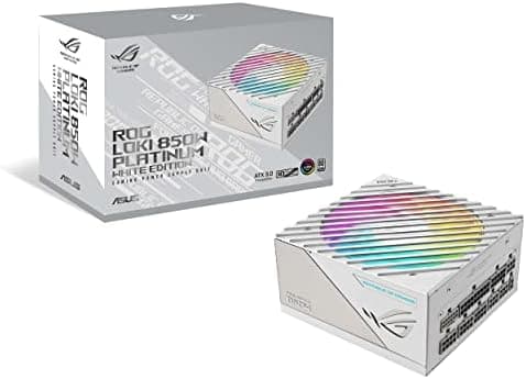 ASUS ROG Loki SFX L 850W Platinum White Edition (Fully Modular Power Supply, 80+ Platinum, 120mm PWM ARGB Fan, Aura Sync, ATX 3.0 Compatible, PCIe 5.0 Ready)