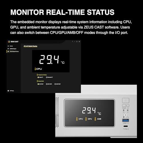 GAMDIAS ATLAS M1 WH Review: White ATX Mid-Tower with ARGB Fans and Status Monitor