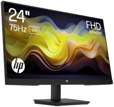 HP 24 Inch FHD Monitor | Full HD IPS LCD | 75hz Refresh Rate | 250 Nits Brightness | 1000:1 Contrast Ratio | AMD FreeSync | Tilt Adjust | 1x HDMI 1.4, 1x DisplayPort 1.2, 1x VGA | Black | V24ie G5