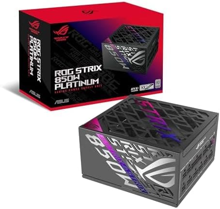 Asus ROG Strix 850W Platinum PSU, Fully Modular, 80+ Platinum, ATX 3.1, PCIe 5.0, GaN MOSFET, Intelligent Voltage Stabilizer