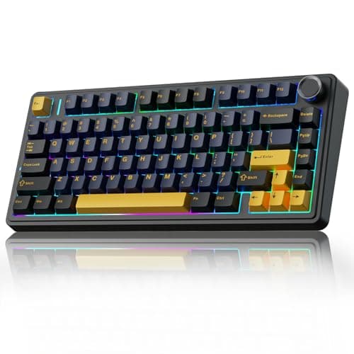 AULA F75 75% Wireless Mechanical Keyboard,2.4Ghz/Type-C/BT5.0 Gaming Keyboards,Advanced Structure,RGB Backlight,Hot Swappable Custom Keyboar