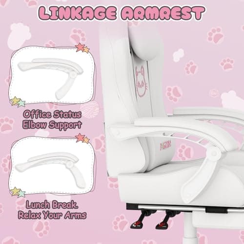 bigzzia Gaming Chair Cat Ears Massage Lumbar Support UK 2026 Review