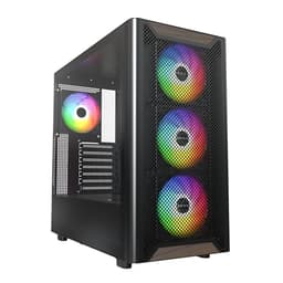 MONTECH XR Wood, Genuine Black Walnut Front, ATX PC Gaming Case, Glass Side Panel, 4 Pre-Installed GF120 ARGB PWM Fans, Black