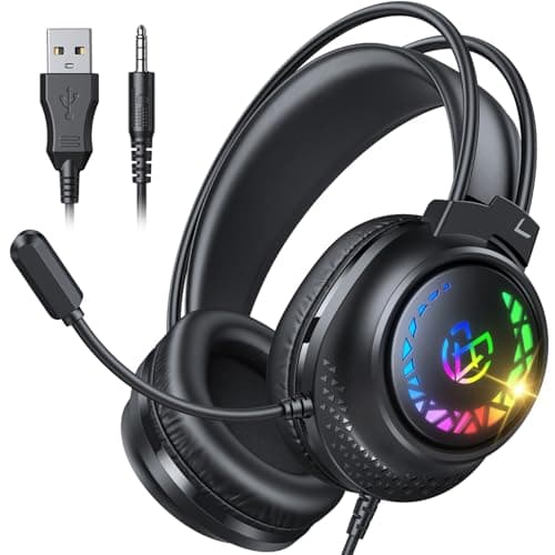 Tatybo Gaming Headset for Ps5 Ps4 Xbox Series X/S, Wired Gaming Headphones for Switch Xbox One PC Stereo Surround Sound Noise Cancelling Mic