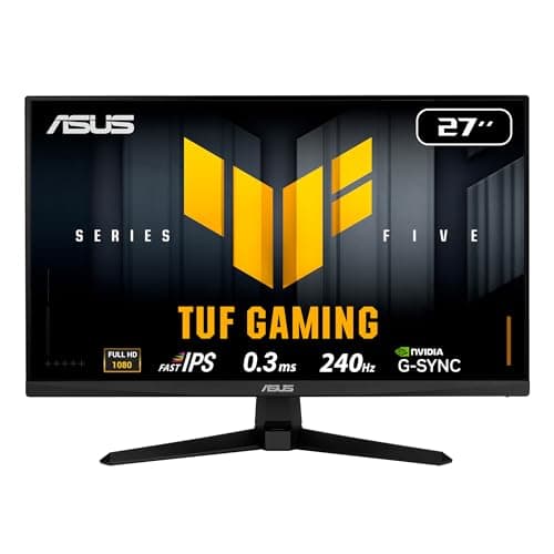 ASUS TUF Gaming Series 5, VG279QM5A Gaming Monitor, 27 inch Full HD Fast IPS panel, 240Hz, 0.3ms , G SYNC compatible, AMD FreeSync Premium, 