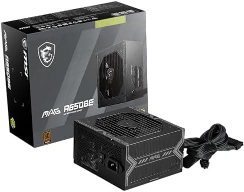 MSI MAG A650BE Gaming Power Supply - Certified 80 Plus Bronze 650W - Semi-Modular - Low Noise PSU ATX