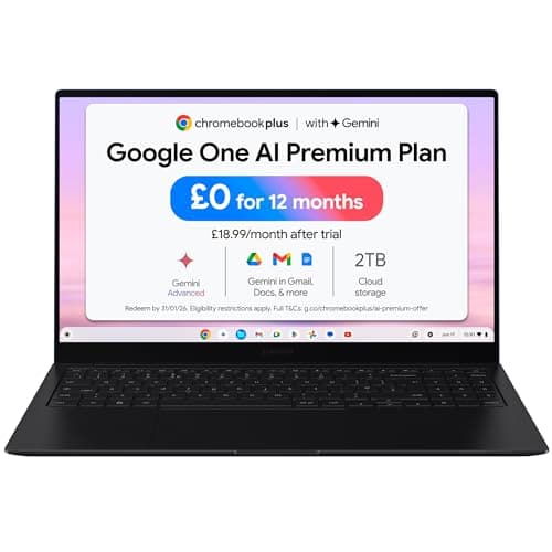 Samsung Galaxy Chromebook Plus Gemini AI Laptop, i5 Processor, Built in Gemini Quick Insert Key, 8GB Memory RAM 256GB Storage, Neptune Blue