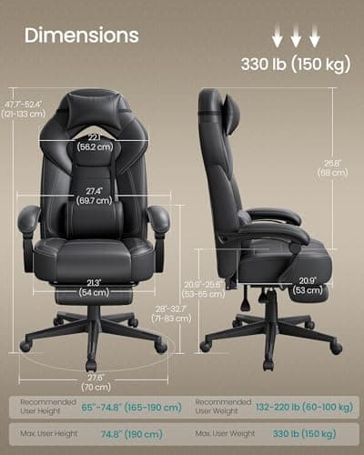 SONGMICS Gaming Chair with Footrest Review UK (2026): Listing Features