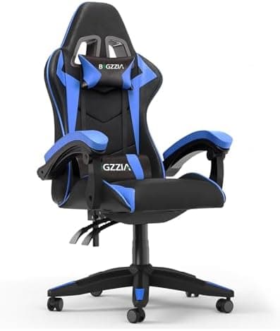 Racingreat Ergonomic Gaming Chair with Adjustable Height, Reclining Feature, Headrest, and Lumbar Support for Adults (Basics, Blue)