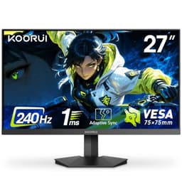 KOORUI 27 Inch Gaming Monitor, 240Hz, HDR 400, 1ms, Full-HD 1080P, IPS