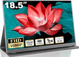 18.5 Inch Portable Monitor for Laptop, FHD 1080P 100% sRG...