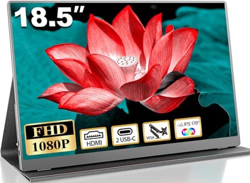 18.5 Inch Portable Monitor for Laptop, FHD 1080P 100% sRG...