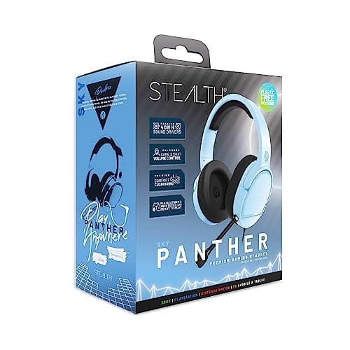 STEALTH PANTHER Sky - Over Ear Gaming Headset PS4/PS5, XBOX, Switch, PC with Flexible Mic, 3.5mm Jack, 1.5m Cable, Lightweight, Comfortable 