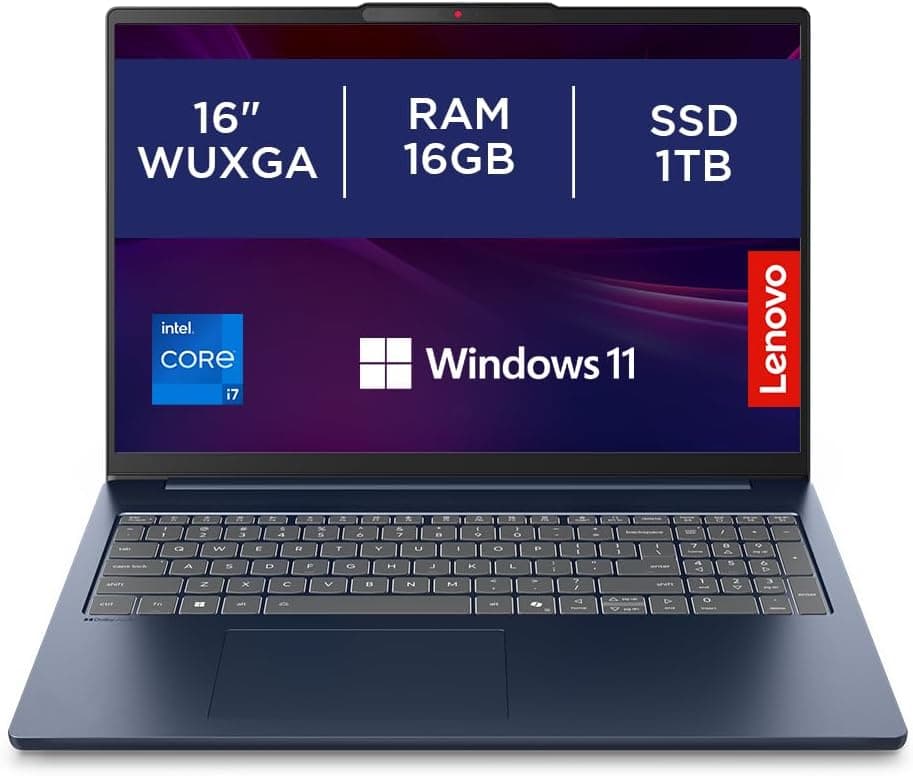 Lenovo IdeaPad Slim 5 | 16 inch WUXGA 1200p Laptop | Intel Core i7-13620H | 16GB RAM | 1TB SSD | Windows 11 Home | Cosmic Blue