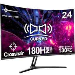 Minifire 24 Inch Curved Gaming Monitor 180Hz, Built in Sp...