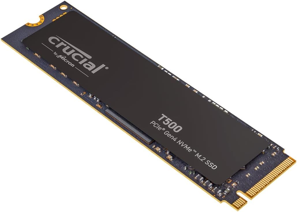 Crucial T500 4TB SSD PCIe Gen4 NVMe M.2, Up to 7000MB/s, TLC NAND, Laptop and Desktop Compatible, Microsoft DirectStorage, Solid State Drive - CT4000T500SSD3