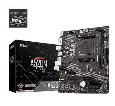 MSI A520M-A PRO Gaming Motherboard (AMD Ryzen 5000, AM4