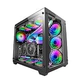 Mars Gaming MCV3 Black, Custom XXL E-ATX Gaming Tower, Front and Side Tempered Glass Window, Dual Chamber Modular Frame
