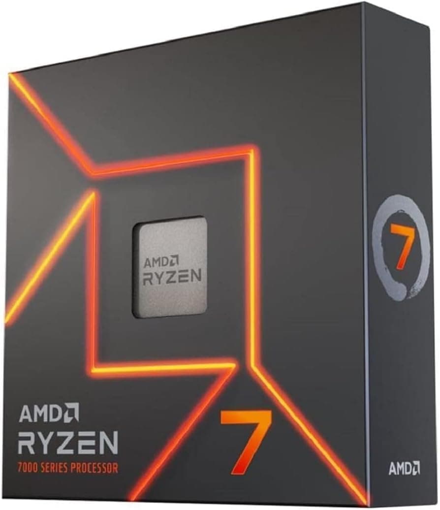 AMD Ryzen 7 7700X Processor (integrated Radeon Graphics, 8 cores/16 threads, 105W DTP, AM5 Socket, 40MB cache, up to 5.4 GHz max boost, no cooler)