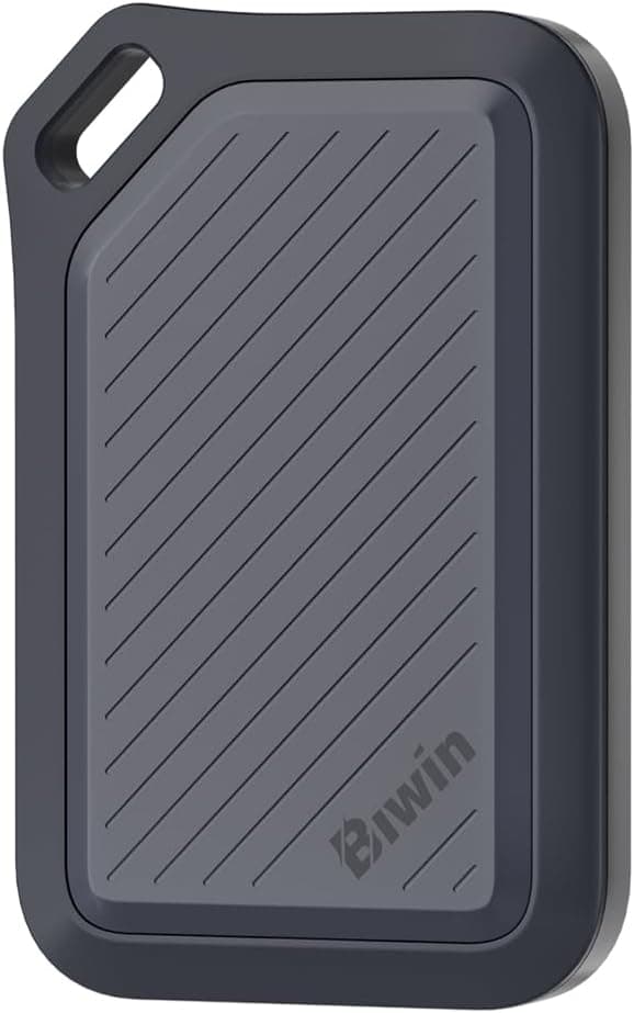 BIWIN PR2000 External SSD 2TB, Up to 2000 MB/s, IP67 Dust & Waterproof Portable SSD, Up to 3m Drop Protection, Support 4K 60FPS ProRes Record, USB-C USB3.2 Gen2x2, Black